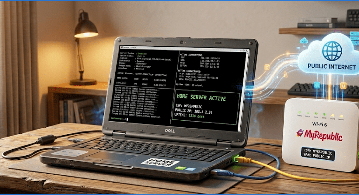 Dari Laptop Bekas Jadi Server Pribadi: Cara Membangun Home Server Murah Menggunakan ISP MyRepublic dengan Public IP