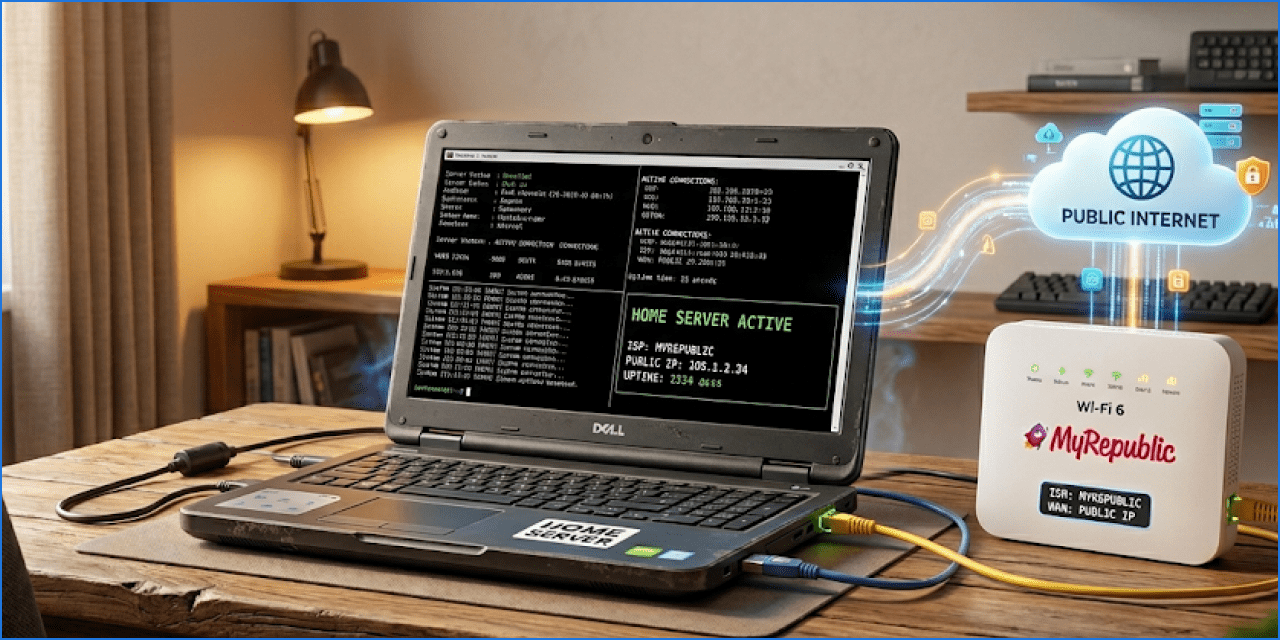 Dari Laptop Bekas Jadi Server Pribadi: Cara Membangun Home Server Murah Menggunakan ISP MyRepublic dengan Public IP
